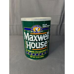 Vintage Maxwell House Naturally DeCaf Coffee Can